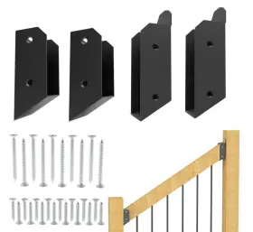 Jh-rbd001 Zabfolh 2 Pair 30 Stairs Railing Stainless Steel Deck Bracket Connector For Black