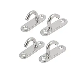 Zaplyte 605322787570 Stainless Steel 6mm Thick Open Ring Oblong Sail Shade Pad Eye Plate 4pcs
