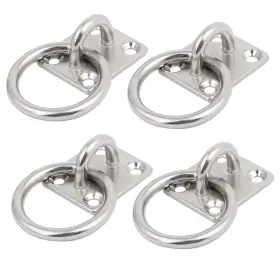Zaplyte 605322959427 4pcs 304 Stainless Steel 5mm Thick Rectangle Sail Shade Pad Eye Plate Ring