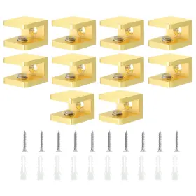 Zaplyte 634149035199 10pcs Glass Shelf Clamp Clip Holder Support For 8-10 Mm Thick Gold
