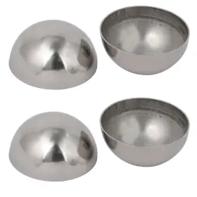 Zaplyte 636939538712 4pcs 304 Stainless Steel Hollow Half Round Railing Ball 63mm Od 1mm Thickness