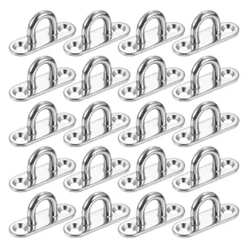 Zaplyte 640283746082 20pcs Pad Eye Plate 1.8 Inch 304 Stainless Steel Ceiling U Hooks Silver