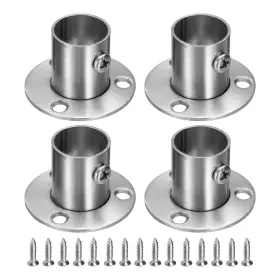 Zaplyte 641832310716 4pcs Stainless Steel Closet Rod Brackets 3/4 Inch Silver