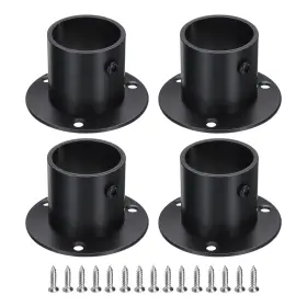 Zaplyte 641832310761 4pcs Stainless Steel Closet Rod Brackets 1.25inch Black