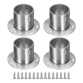Zaplyte 641832310778 4pcs Stainless Steel Closet Rod Brackets 1.25 Inch Silver