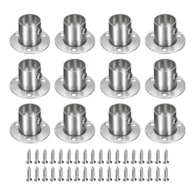 Zaplyte 641832310815 12pcs Stainless Steel Closet Rod Brackets 7/8 Inch Silver
