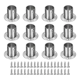 Zaplyte 641832310839 12pcs Stainless Steel Closet Rod Brackets 1 Inch Silver Tone