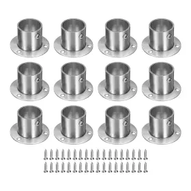 Zaplyte 641832310853 12pcs Stainless Steel Closet Rod Brackets 1.25inch Silver