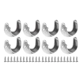 Zaplyte 641832310884 8pcs Stainless Steel Closet Rod Brackets 1.25 Inch Dia U-shaped Silver
