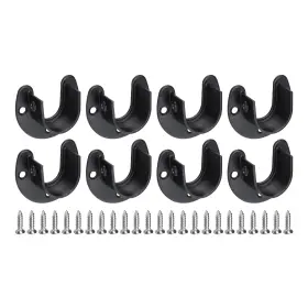 Zaplyte 641832310914 8pcs Stainless Steel Closet Rod Brackets 1 Inch Dia U-shaped Black