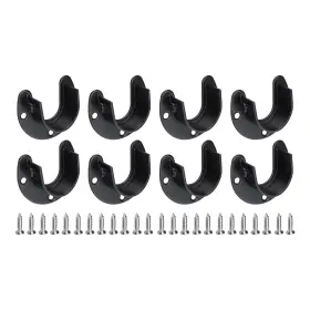 Zaplyte 641832310921 8pcs Stainless Steel Closet Rod Brackets 1.25 Inch Dia U-shaped Black