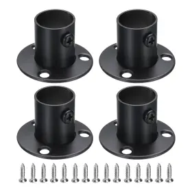 Zaplyte 676766728481 4pack Stainless Steel Closet Rod Brackets 3/4 Inch Black