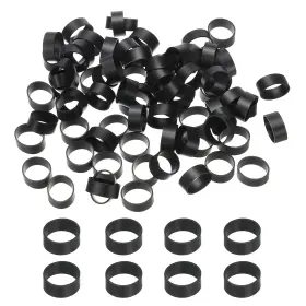 Zaplyte 678202128718 80pcs Silicone Rubber Bands Cable Ties 0.6 Inch Flat Elastic Band Black