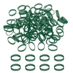 Zaplyte 678202128817 80pcs Silicone Bands Cable Ties 1.1 Inch Flat Rubber Elastic Band Dark Green