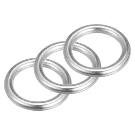 Zaplyte 685821964313 316 Stainless Steel Round Ring Welded O-rings 30mm 1.18 Inch Id 6mm Thick 3pcs