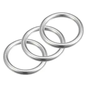 Zaplyte 685821964344 316 Stainless Steel Round Ring Welded O-rings 35mm 1.38 Inch Id 6mm Thick 3pcs