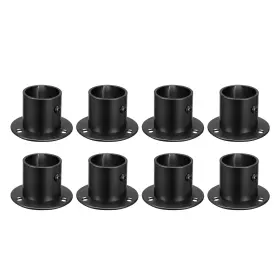 Zaplyte 723115452426 1.28ftft Dia Stainless Steel Pole Sockets Flange Rod Holder Bracket Support 8pcs