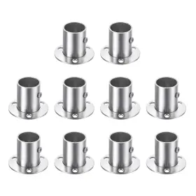 Zaplyte 724117803094 10pcs Stainless Steel Closet Rod Flange Holder 1 Inch Dia Bracket Silver