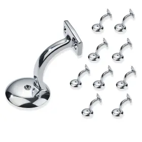 291ch10 Zauyx 10 Pack 3 Inch Polished Chrome Handrail Stair Brackets Heavy Duty