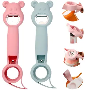 Hot-8398 Zcyjhot 2pcs 4 In 1 Multi Function Can Opener Bottle To Protect The