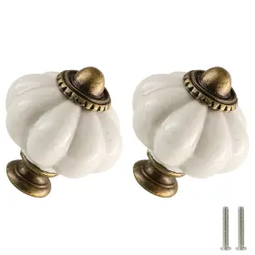 Send-h20220210-071 Zernmiarder Antique White Pumpkin Knobs 12 Pack 1-3/8 Inch