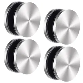 Jax-zonon-1136 Zonon 4 Pcs Glass Clamps Adjustable Round Panel Stainless Steel Silver