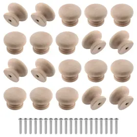 Gfan0433 Zorfeter 20 Pcs Wood Unfinished Drawer Knobs Large Mushroom