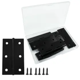 Ank240904-808 Zorveiio 6 Pack 3 Inch Door Hinge Cabinet Folding Butt Hinges Black Furniture Ha