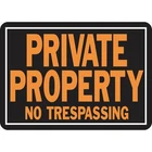 Hy-ko 10X14 Day-glo Aluminum Sign, Private Property No Trespassing 848 Pack Of New. Price: $35.82.