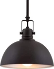 Belle 9" Modern Industrial Pendant Light With Dome Shade, Petit Retro Metal Dark New. Price: $177.99.