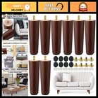 8 Pcs 6" Round Solid Wood Furniture Legs - Replacement Feet For Chairs, Sofas, New. Price: $53.99.