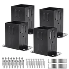 Eapele 4X4 Wood Fence Post Anchor Base, 13GA Thick Steel And Black Powder Coated New. Price: $74.12.