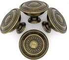 Lxz 4 Pcs Vintage Antique Brass Knobs Handles - Drawer Pulls With Embossed. Price: $18.93.