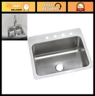 27X22 Dual Mount Stainless Steel Kitchen Sink - Single Bowl, Durable & Stylish New. Price: $330.99.