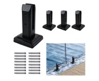 Muzata 4PACK Black Glass Railing Spigot Clamp Rectangle Stainless Steel Polish New. Price: $69.95.
