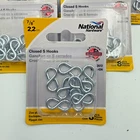 National Hardware N121-434 Closed Hooks 7/8" Zinc Plated (lot Of 6 Pks 8) New. Price: $15.00.