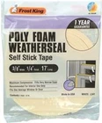 Thermwell 801947 Frost King Polyurethane Foam Tape 1/4-INCH, White New. Price: $19.19.