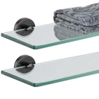 Jqk Bathroom Glass Shelf Oil Rubbed Bronze Tempered 16X5IN Shower Storage New. Price: $79.48.