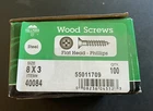Hillman 40084 #8 3" Zinc Plated Steel Flat Head Phillips Wood Screw 100/BOX New. Price: $18.00.