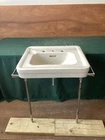 Vtg Mid Century White Crane Norwich Console Sink Chrome Legs Towel Bars 66-26E. Price: $1295.00.
