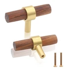 Uenhoy Pack Wood Knobs Cabinet Pulls Handles 2.36"/60MM Walnut Cabin.... Price: $13.81.