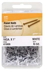 Hillman 41806 White Steel Square Shank Flat Panel Nail In. (pack Of 5) New. Price: $19.89.