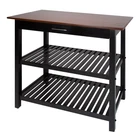 Casual Home Kitchen Island With Solid American Hardwood 40"W, Walnut&black New. Price: $217.98.