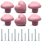Cionyce 6 Pcs Ceramic Cabinet Knobs, Heart Shaped Adorable Pack, Pink New. Price: $19.06.