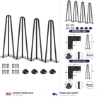 Smartstandard 16 Inch Hairpin Table Legs, 3 Steel Rods 1/2 Pipe Diameter... New. Price: $46.20.