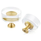 Qogrisun 10-PACK Glass Crystal Knobs Brass Drawer Dresser Pulls, 1-1/4-INC New. Price: $38.50.