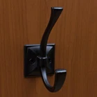 Gliderite 4-1/4" Decorative Flared Double Coat Hook Black 7602-MB-1 10PC Pack New. Price: $42.99.