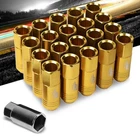 J2 Aluminum Gold Open Top Acorn M12 X 1.50 20MM OD/60MM Height Lug Nuts New. Price: $49.99.