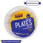 Always Save Paper Plates 100 Count 6 In (15.2CM) Uncoated Microwave Safe New. Price: $10.99.