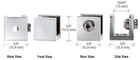 Crl EH26 Chrome Small Set Screw Clamp For 1/4" To 5/16" Glass - Box Of 10 New. Price: $34.99.